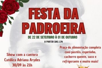 FESTA DA PADROEIRA CONTARÁ COM 9 DIAS DE COMEMORAÇÕES.