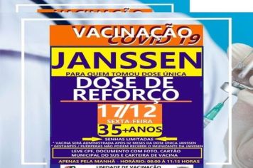 REFORÇO VACINA JANSSEN MAIORES DE 35 ANOS