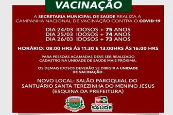 Vacinação contra a COVID-19 para 73 anos ou mais
