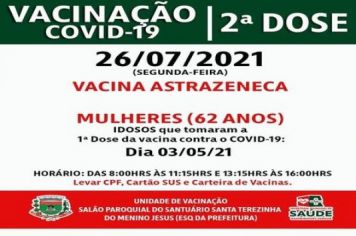 2º DOSE VACINA ASTRAZENECA