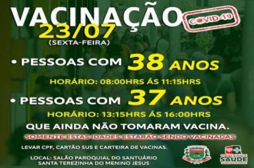 VACINAÇÃO 37 E 38 ANOS COMPLETOS