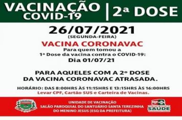 2ª DOSE DA VACINA CORONAVAC CONTRA A COVID 19!!