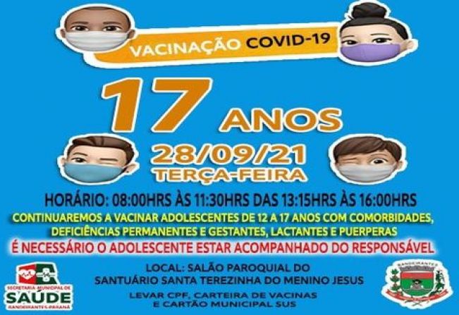 VACINAÇÃO ADOLESCENTES DE 17 ANOS!!