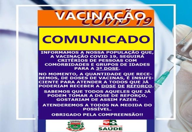 COMUNICADO VACINAÇÃO COVID-19
