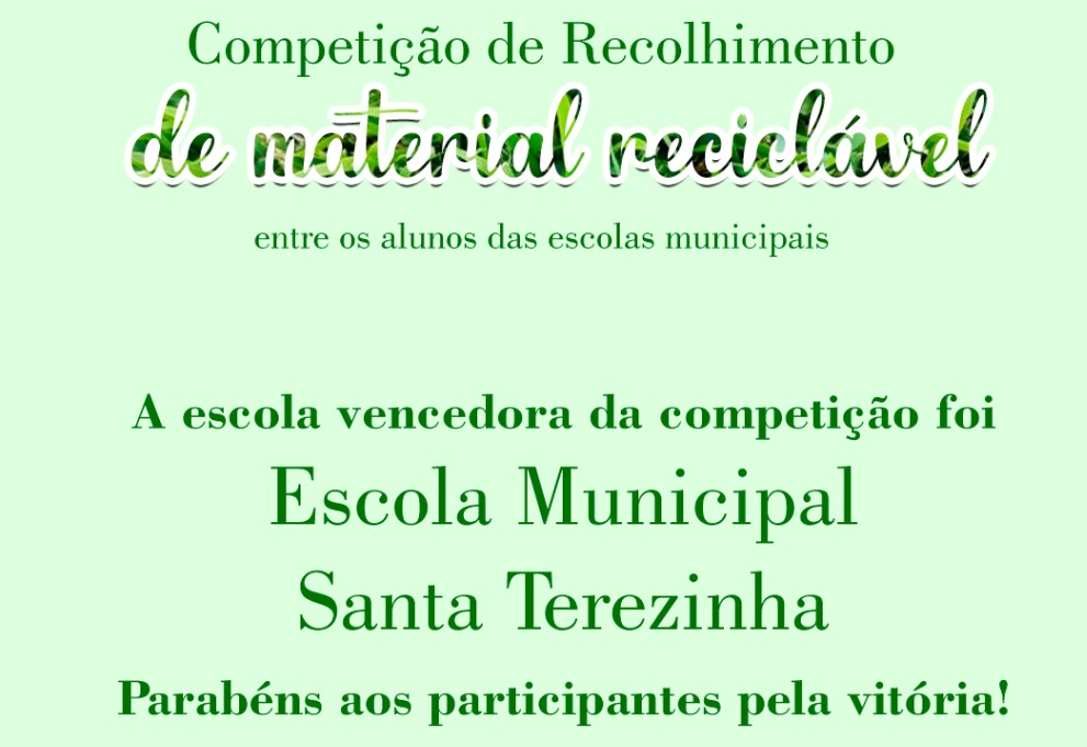 ESCOLAS MUNICIPAIS DE BANDEIRANTES ENCERRAM GINCANA DE RECICLAGEM COM SUCESSO!