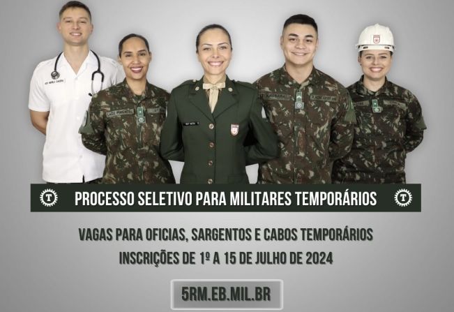 Processo seletivo para militares temporários.