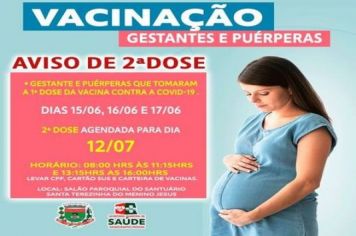 2º DOSE PARA GESTANTES