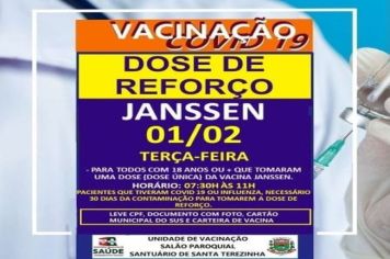 DOSE DE REFORÇO JANSSEN 