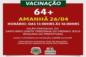 VACINAÇÃO PARA IDOSOS DE 64 ANOS OU MAIS.