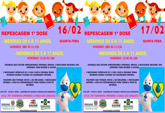 REPESCAGEM CRIANÇAS DE 5 A 11 ANOS