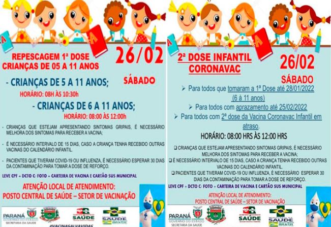 2º DOSE INFANTIL E REPESCAGEM 1º DOSE