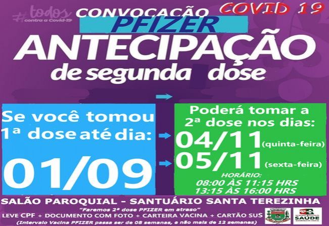 ANTECIPAÇÃO DE 2ª DOSE PFIZER