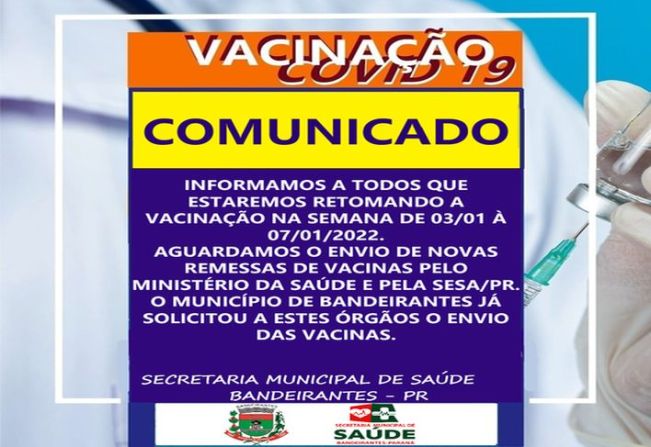 COMUNICADO VACINAÇÃO COVID-19