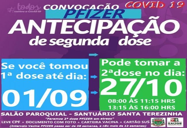 ANTECIPAÇÃO DE 2ª DOSE PFIZER