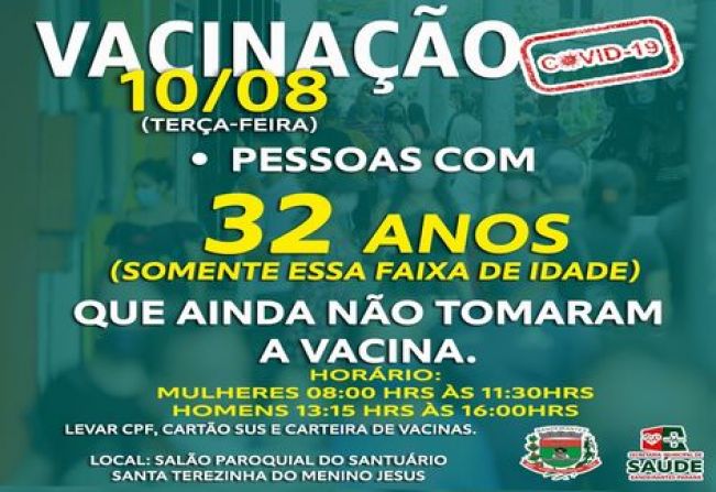 VACINAÇÃO COVID-19: 32 ANOS