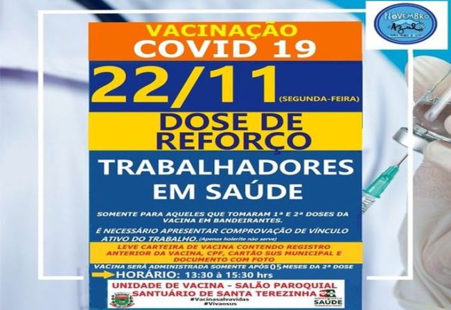 DOSE DE REFORÇO PARA TRABALHADOR EM SAÚDE!