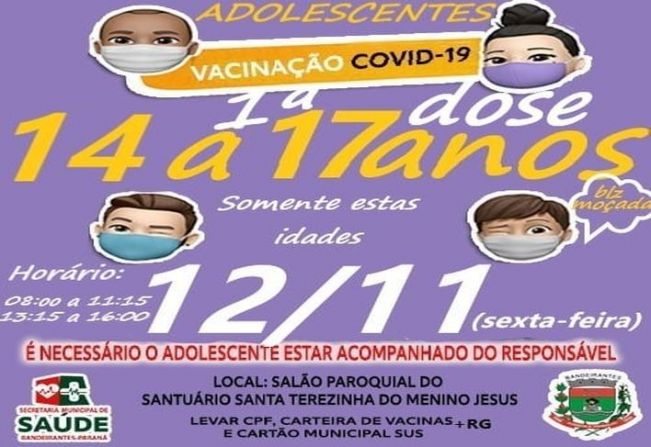 VACINA PARA ADOLESCENTES PRIMEIRA DOSE.