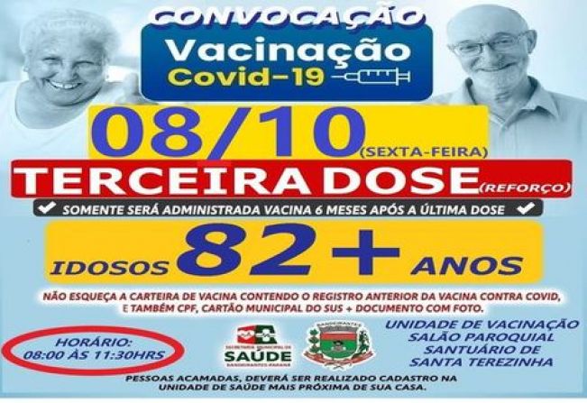 DOSE DE  REFORÇO PARA MAIORES DE 82 ANOS