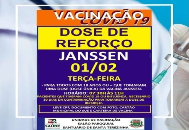 DOSE DE REFORÇO JANSSEN 